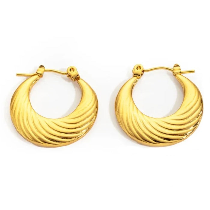 Cercei Semilună ondulată din Oțel Inoxidabil - Hipoalergenici