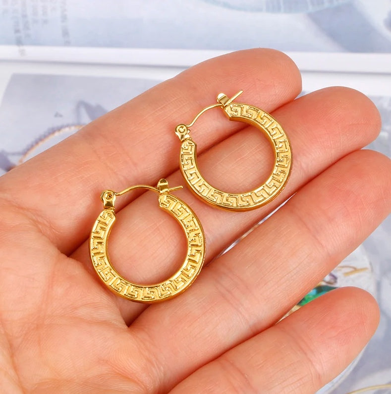 Cercei Creolă geometrică din Oțel Inoxidabil - Hipoalergenici