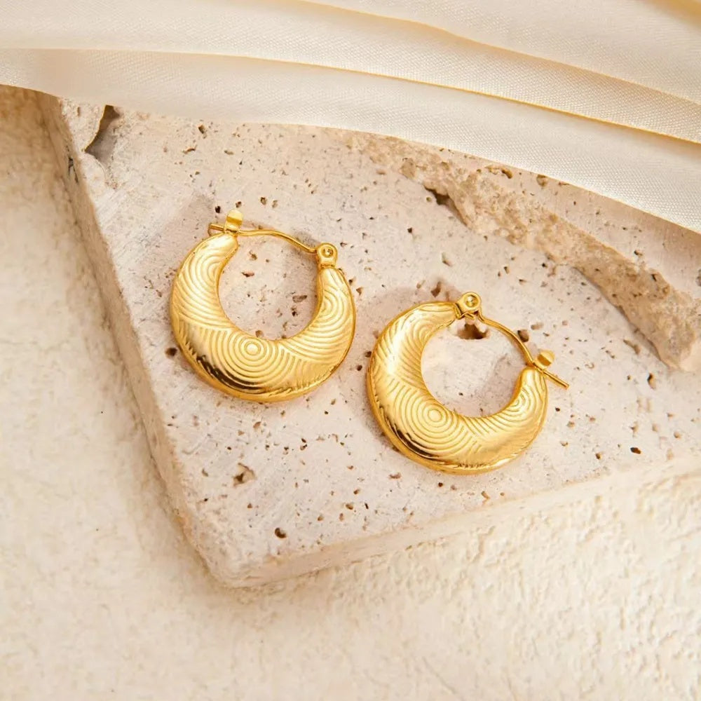 Cercei Creolă spiralată din Oțel Inoxidabil - Hipoalergenici