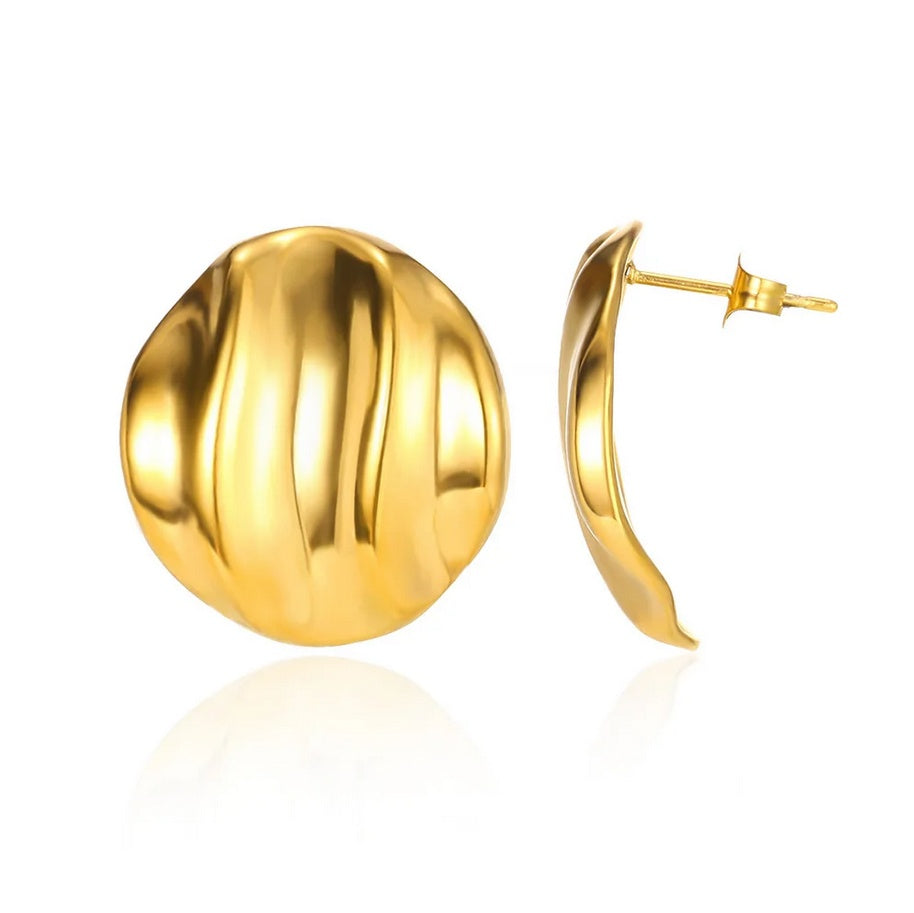 Cercei Disc ondulat din Oțel Inoxidabil 2.5 cm – detaliu 3