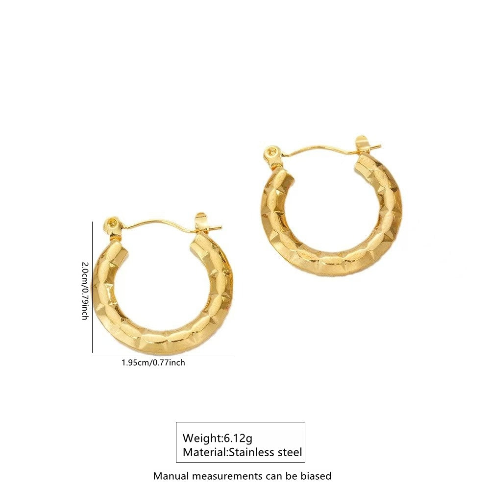 Cercei Creolă fațetată Oțel Inoxidabil 2 cm - Hipoalergenici