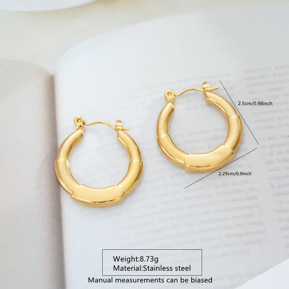 Cercei Creolă segmentată Oțel Inoxidabil 2.2 cm - Hipoalergenici