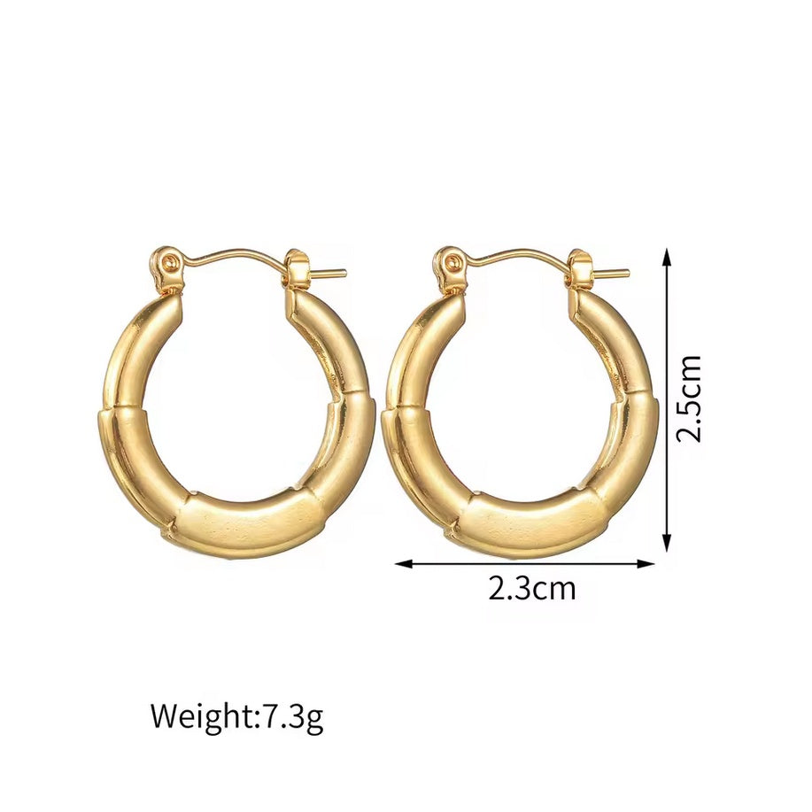 Cercei Creolă segmentată Oțel Inoxidabil 2.2 cm - Hipoalergenici