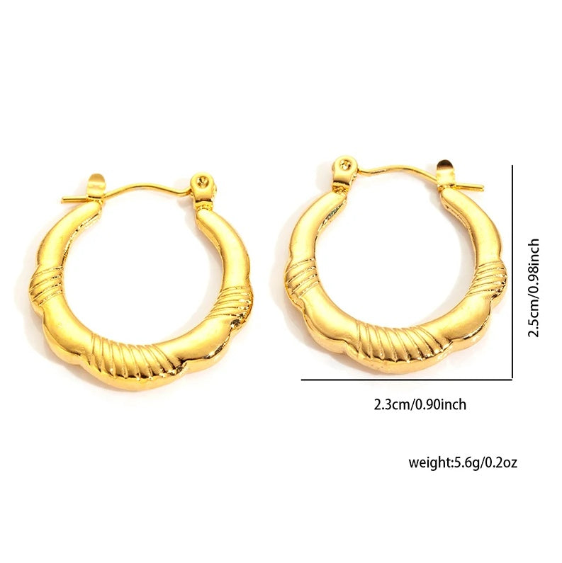 Cercei Creolă ondulată Oțel Inoxidabil 2.3 cm - Hipoalergenici