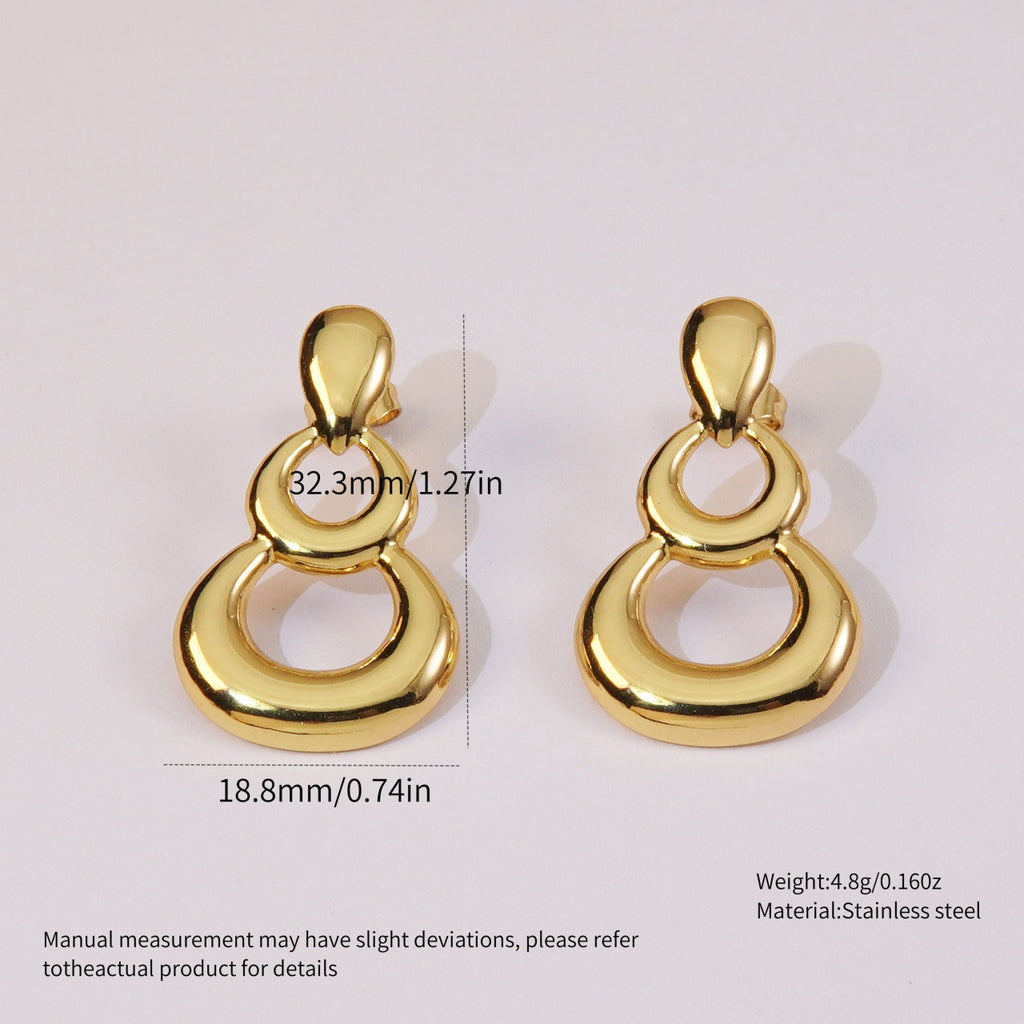 Cercei Geometric din Oțel Inoxidabil 3.3 cm * 1.9 cm – detaliu