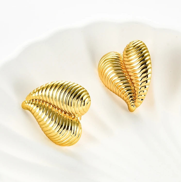 Cercei Inimioară din Oțel Inoxidabil - Hipoalergenici