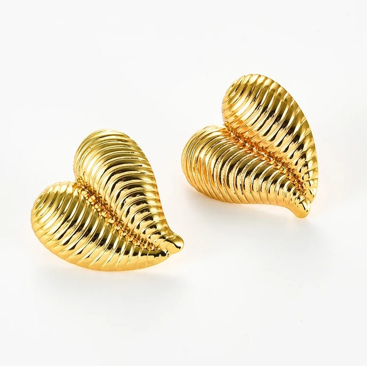 Cercei Inimioară din Oțel Inoxidabil - Hipoalergenici