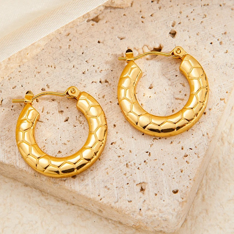 Cercei Creolă geometrică Oțel Inoxidabil 2.3 cm - Hipoalergenici