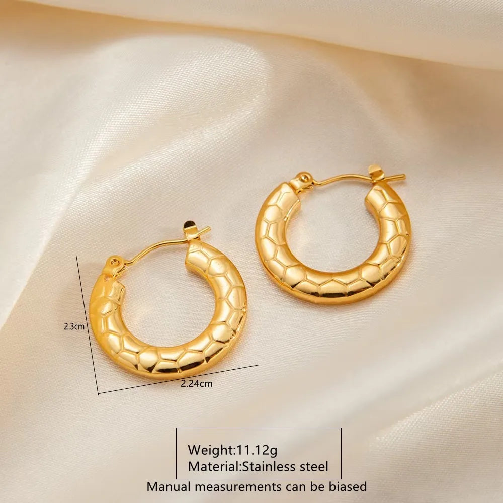 Cercei Creolă geometrică Oțel Inoxidabil 2.3 cm - Hipoalergenici - CM1776