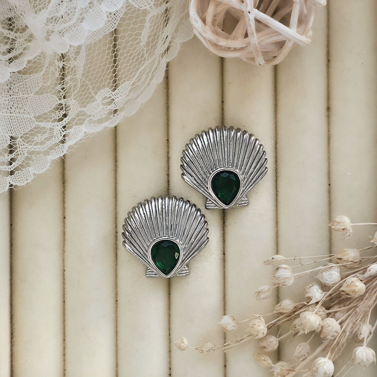 Cercei Scoică din Oțel Inoxidabil - Hipoalergenici - CM1835