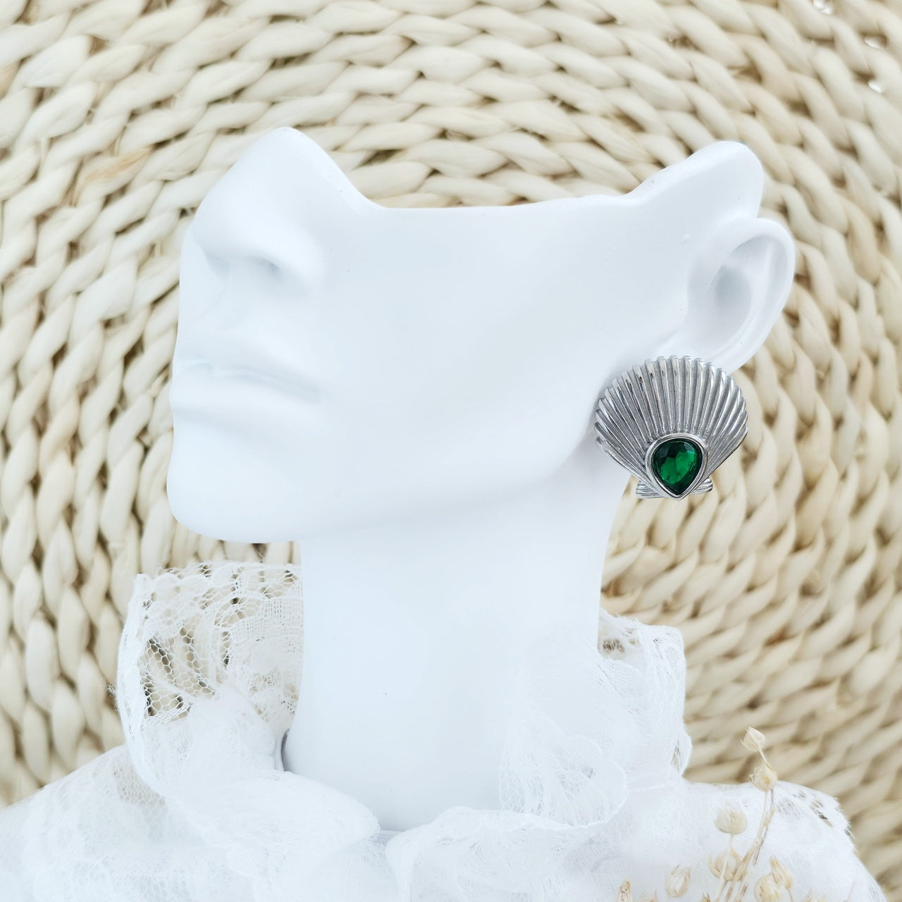 Cercei Scoică din Oțel Inoxidabil - Hipoalergenici - CM1835