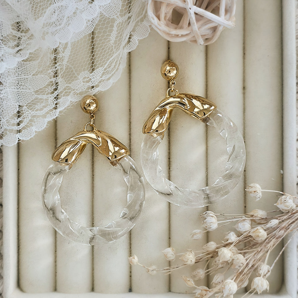 Cercei Creolă răsucită din Oțel Inoxidabil - Hipoalergenici