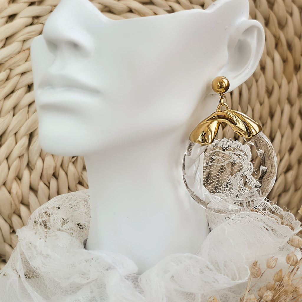 Cercei Creolă răsucită din Oțel Inoxidabil - Hipoalergenici - CM1836