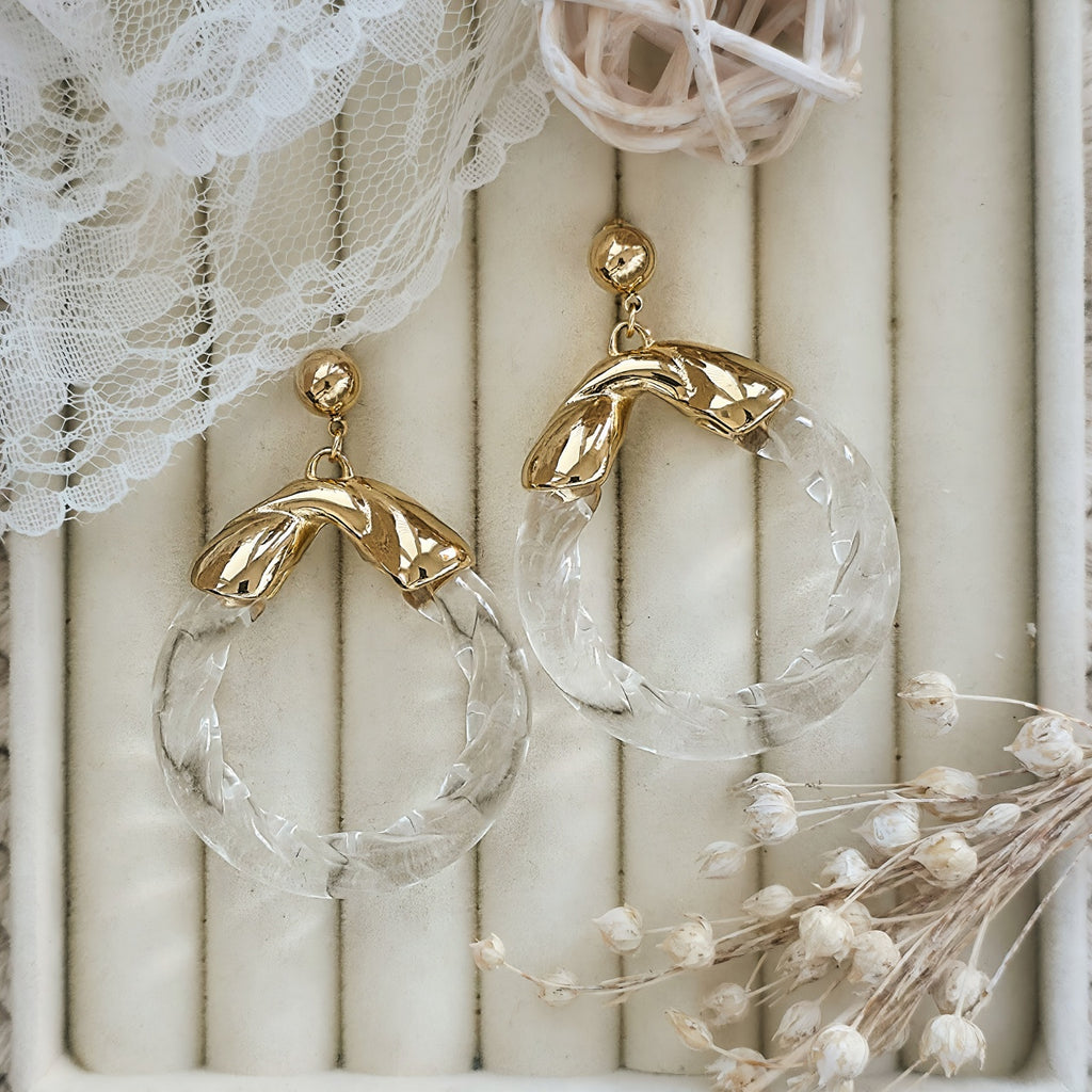 Cercei Creolă răsucită din Oțel Inoxidabil - Hipoalergenici