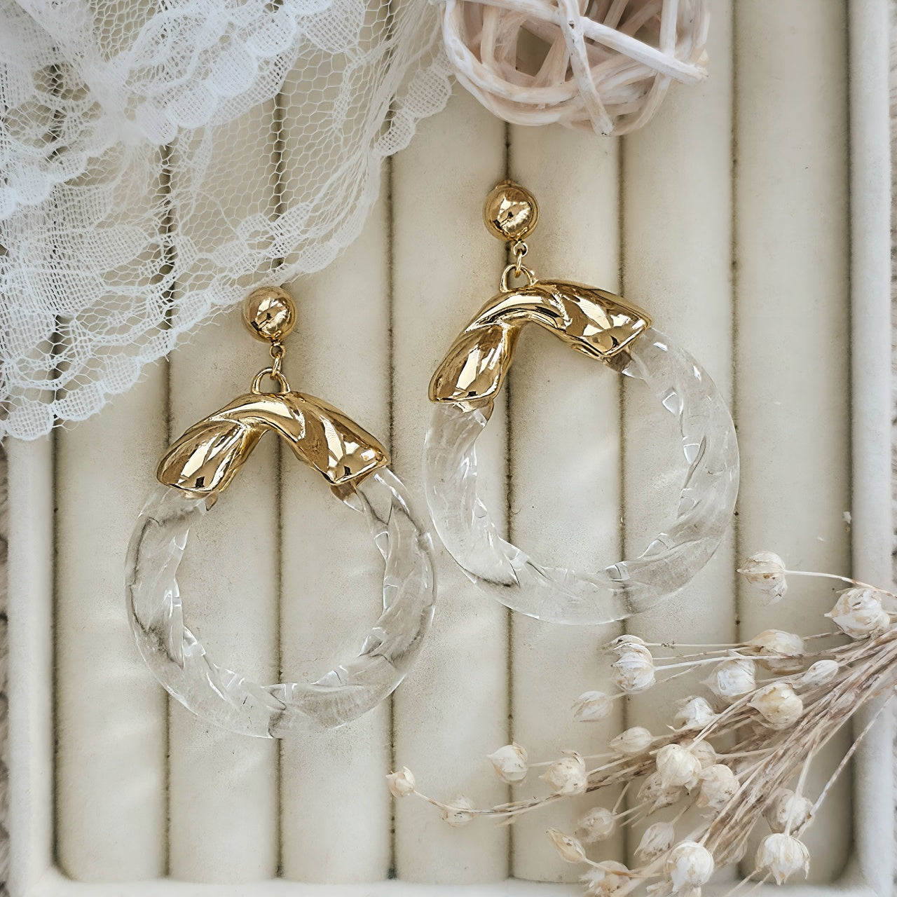 Cercei Creolă răsucită din Oțel Inoxidabil - Hipoalergenici