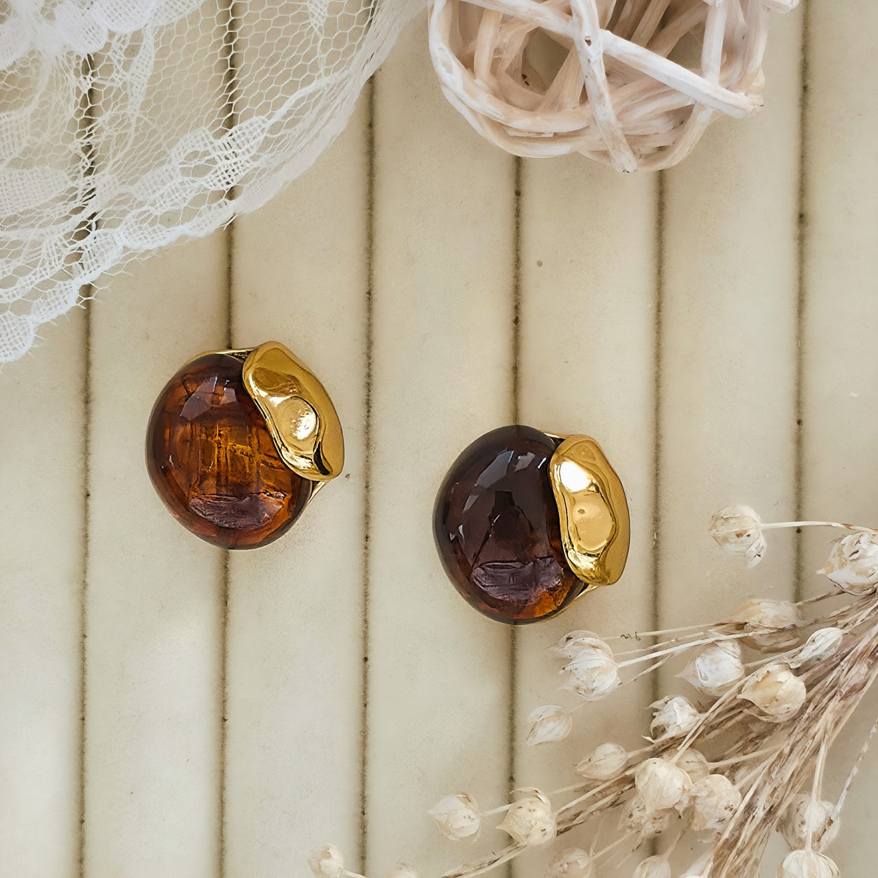 Cercei Rotund abstract din Oțel Inoxidabil - Hipoalergenici