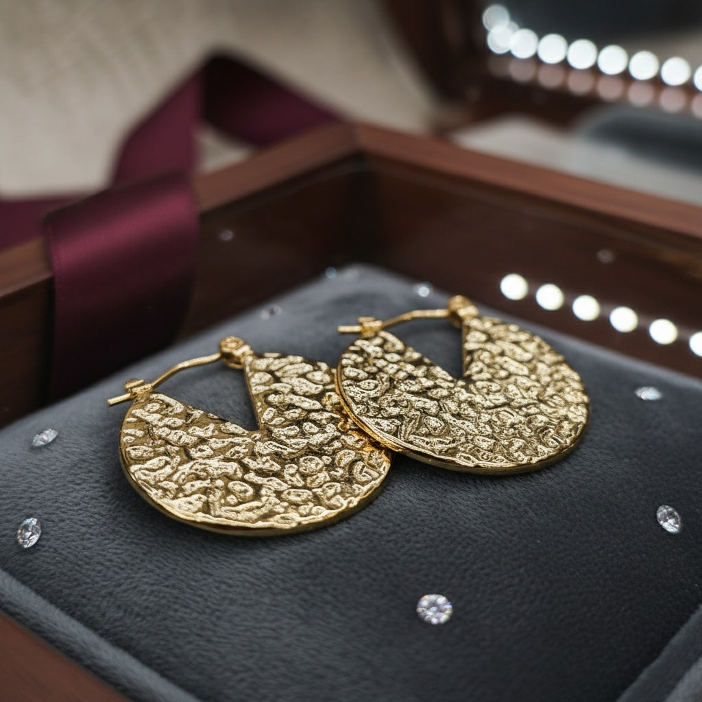 Cercei Disc decupat din Oțel Inoxidabil - Hipoalergenici