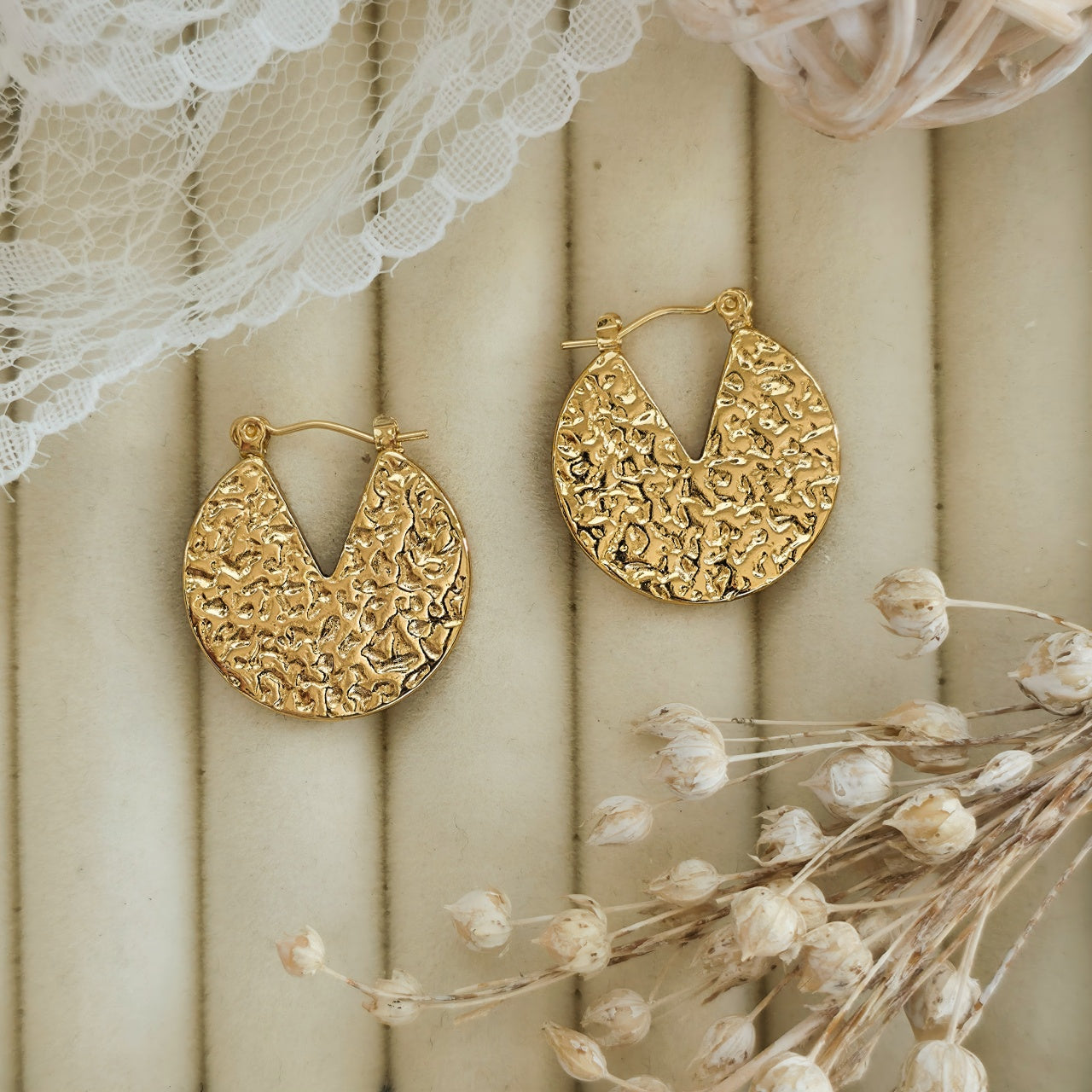 Cercei Disc decupat din Oțel Inoxidabil - Hipoalergenici