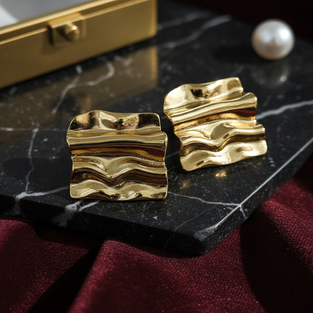 Cercei Formă ondulată neregulată din Oțel Inoxidabil - Hipoalergenici