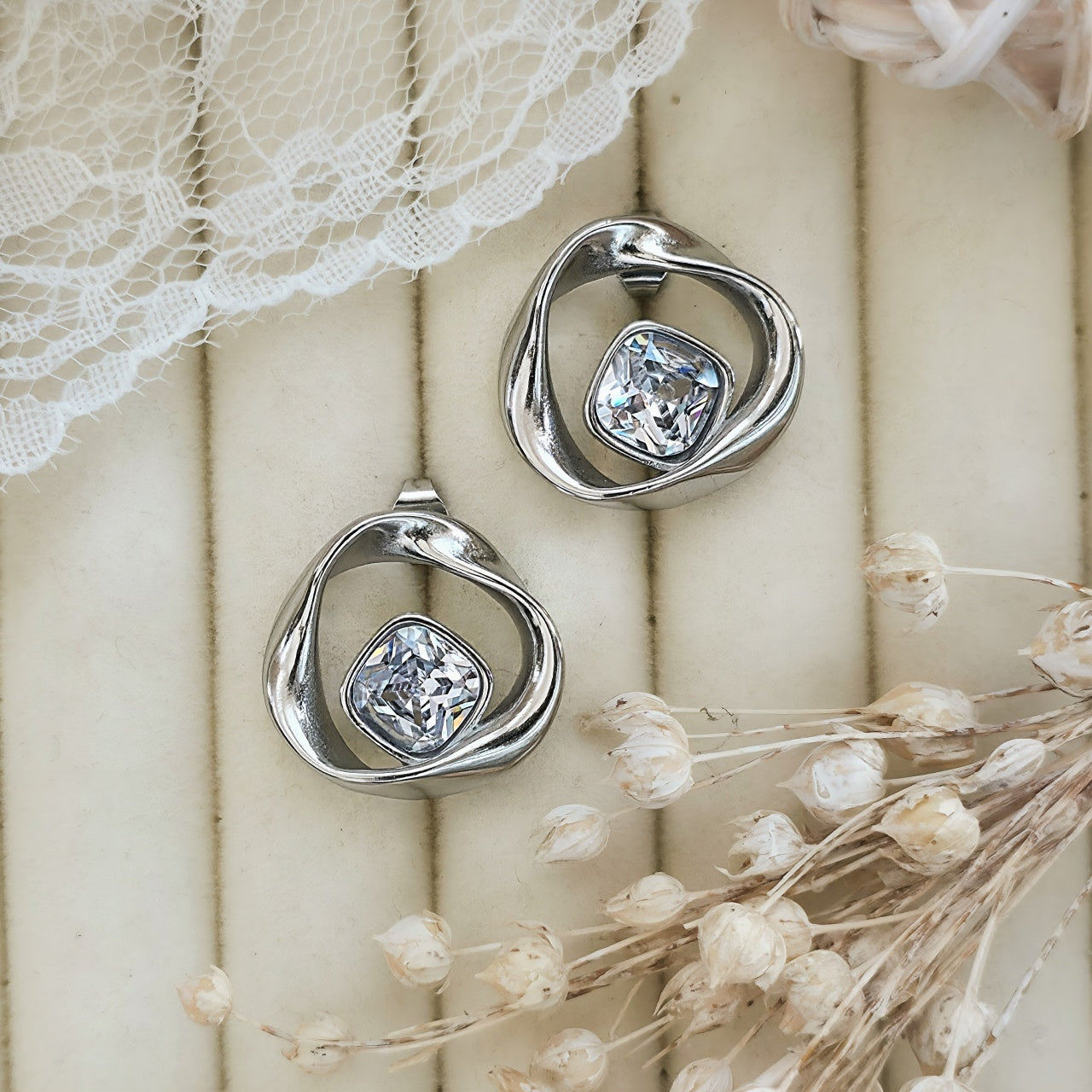 Cercei Formă răsucită din Oțel Inoxidabil - Hipoalergenici