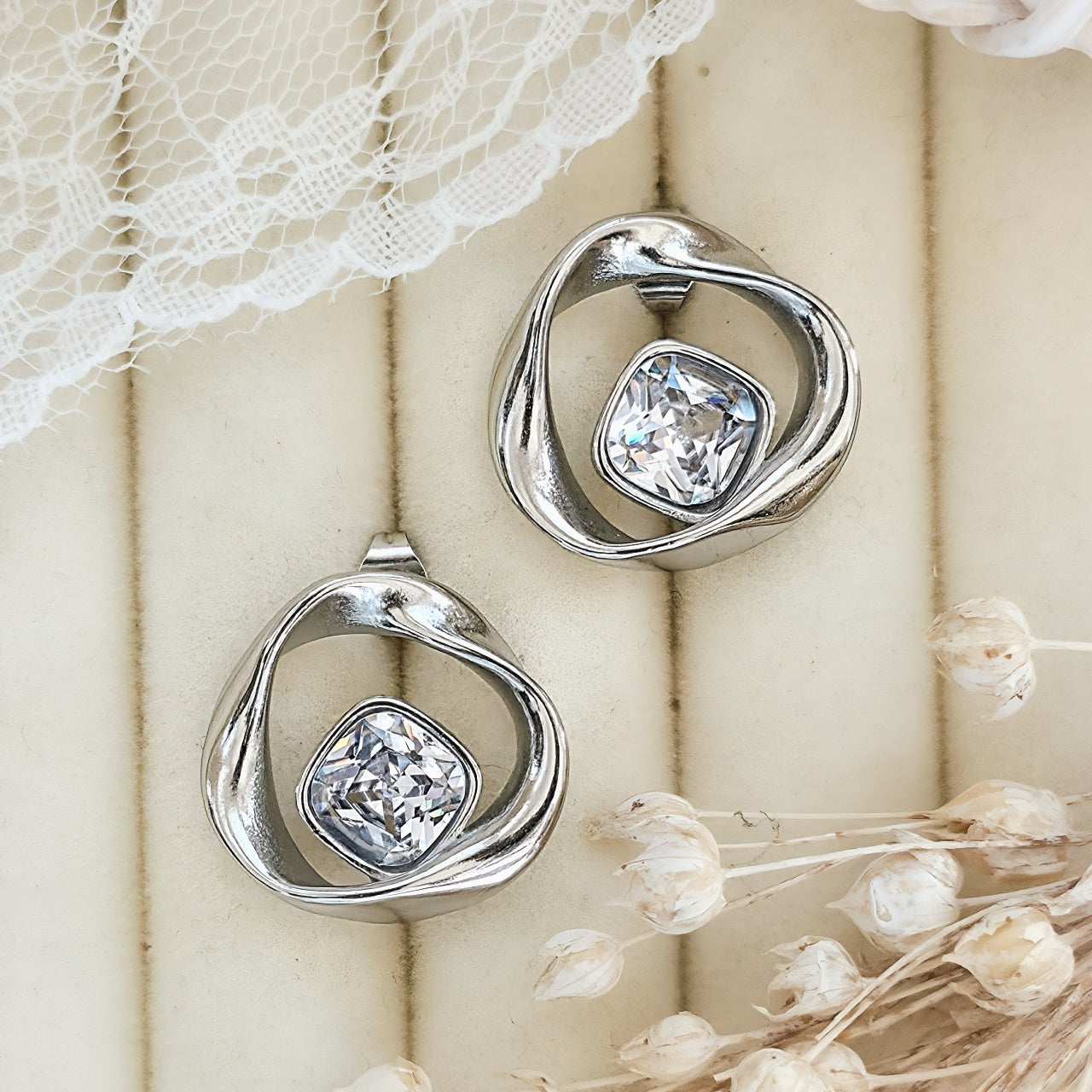 Cercei Formă răsucită din Oțel Inoxidabil - Hipoalergenici