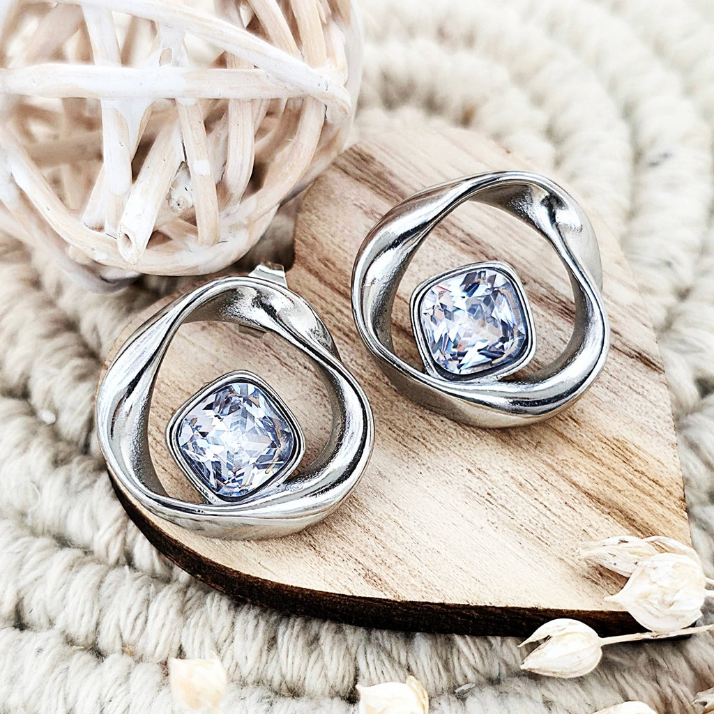 Cercei Formă răsucită din Oțel Inoxidabil - Hipoalergenici - CM1854