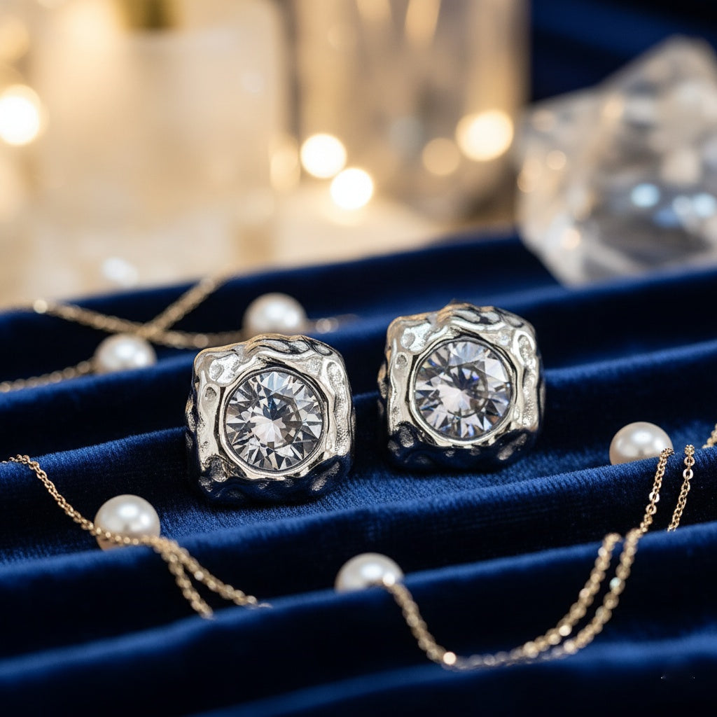 Cercei Pătrat neregulat din Oțel Inoxidabil - Hipoalergenici