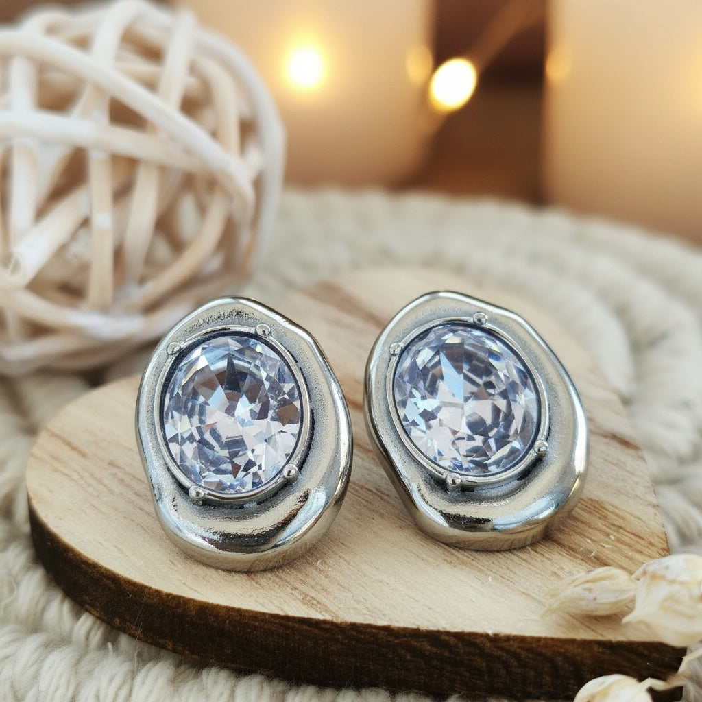 Cercei Formă fluidă organică din Oțel Inoxidabil - Hipoalergenici - CM1856