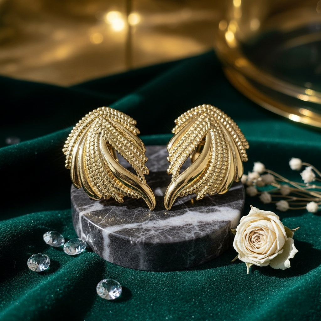 Cercei Frunze stilizate din Oțel Inoxidabil - Hipoalergenici