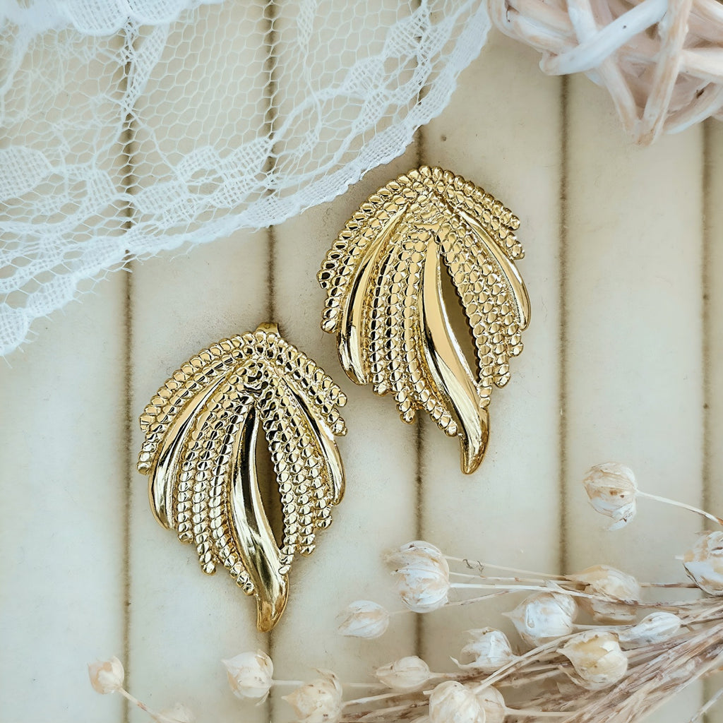 Cercei Frunze stilizate din Oțel Inoxidabil - Hipoalergenici