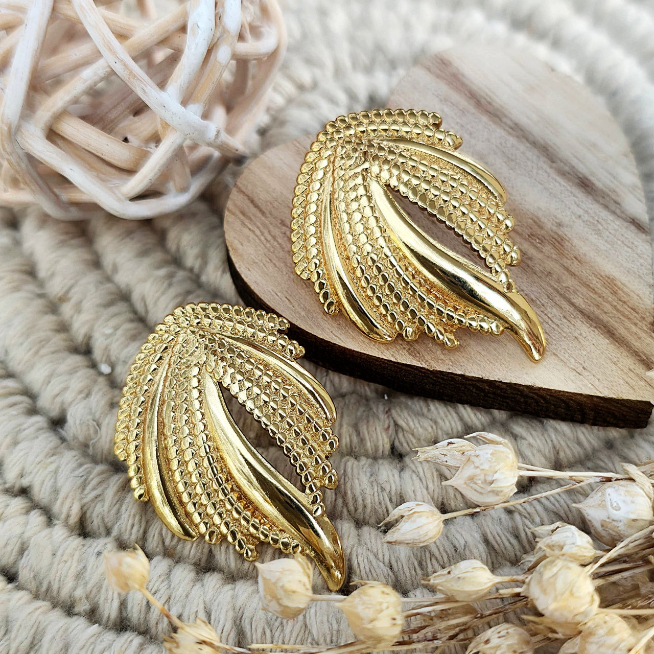 Cercei Frunze stilizate din Oțel Inoxidabil - Hipoalergenici