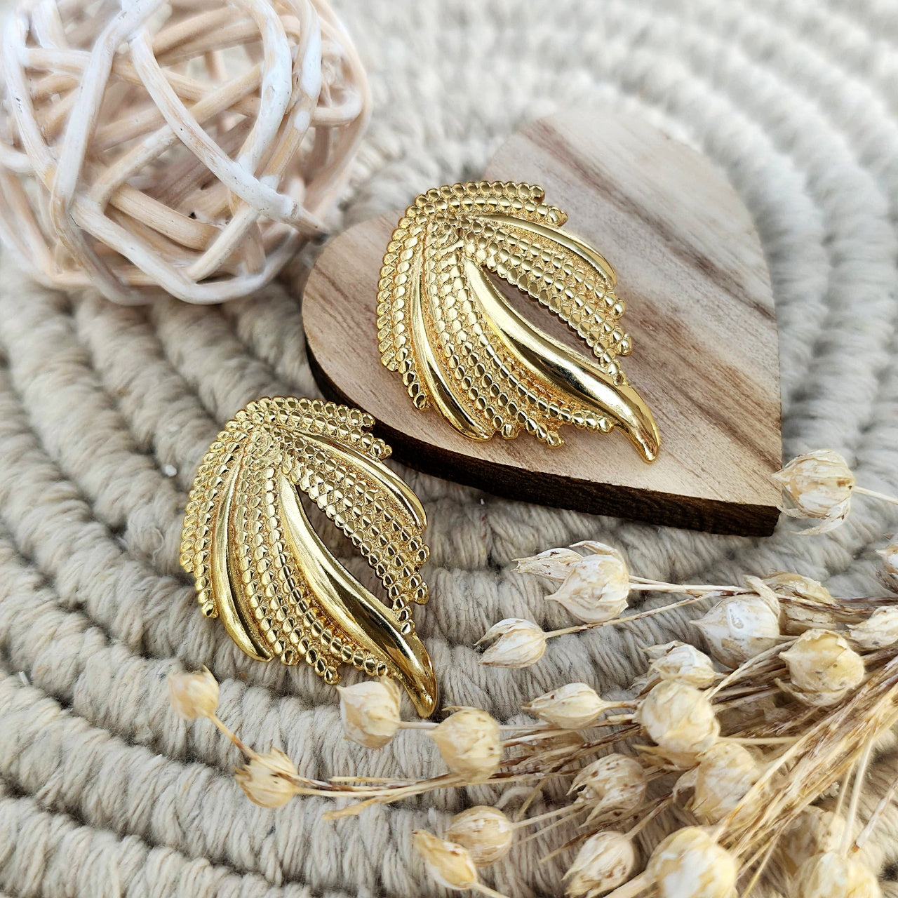 Cercei Frunze stilizate din Oțel Inoxidabil - Hipoalergenici