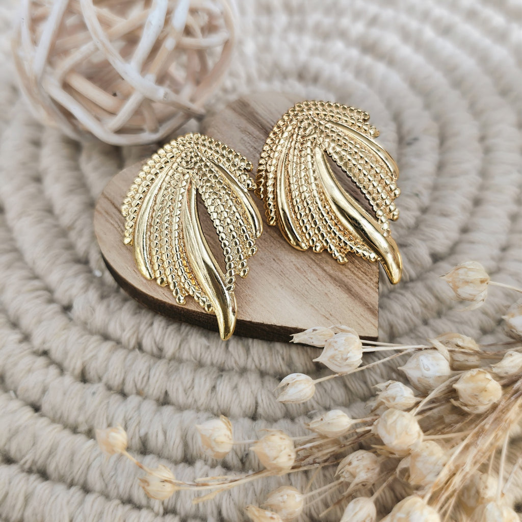 Cercei Frunze stilizate din Oțel Inoxidabil - Hipoalergenici - CM1858