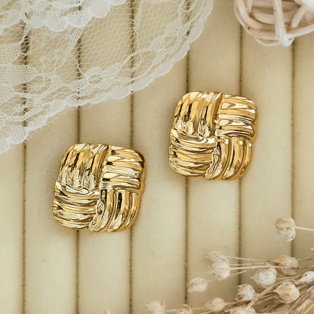 Cercei Nod împletit din Oțel Inoxidabil - Hipoalergenici