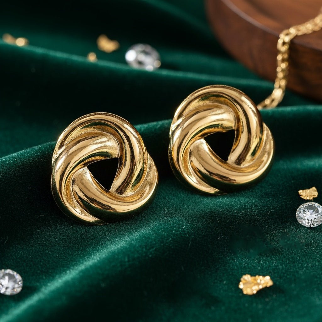 Cercei Nod împletit din Oțel Inoxidabil - Hipoalergenici - CM1863