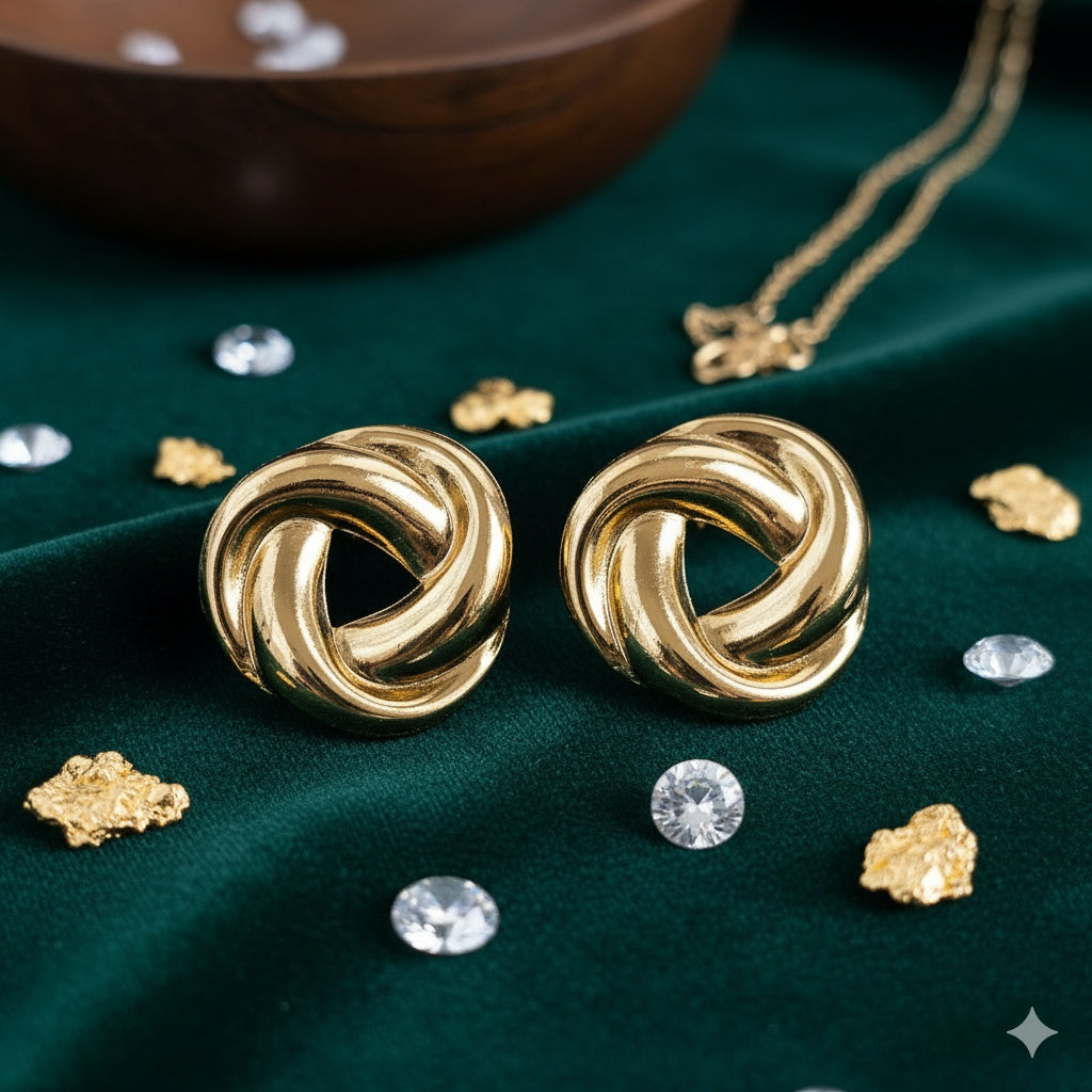 Cercei Nod împletit din Oțel Inoxidabil - Hipoalergenici - CM1863