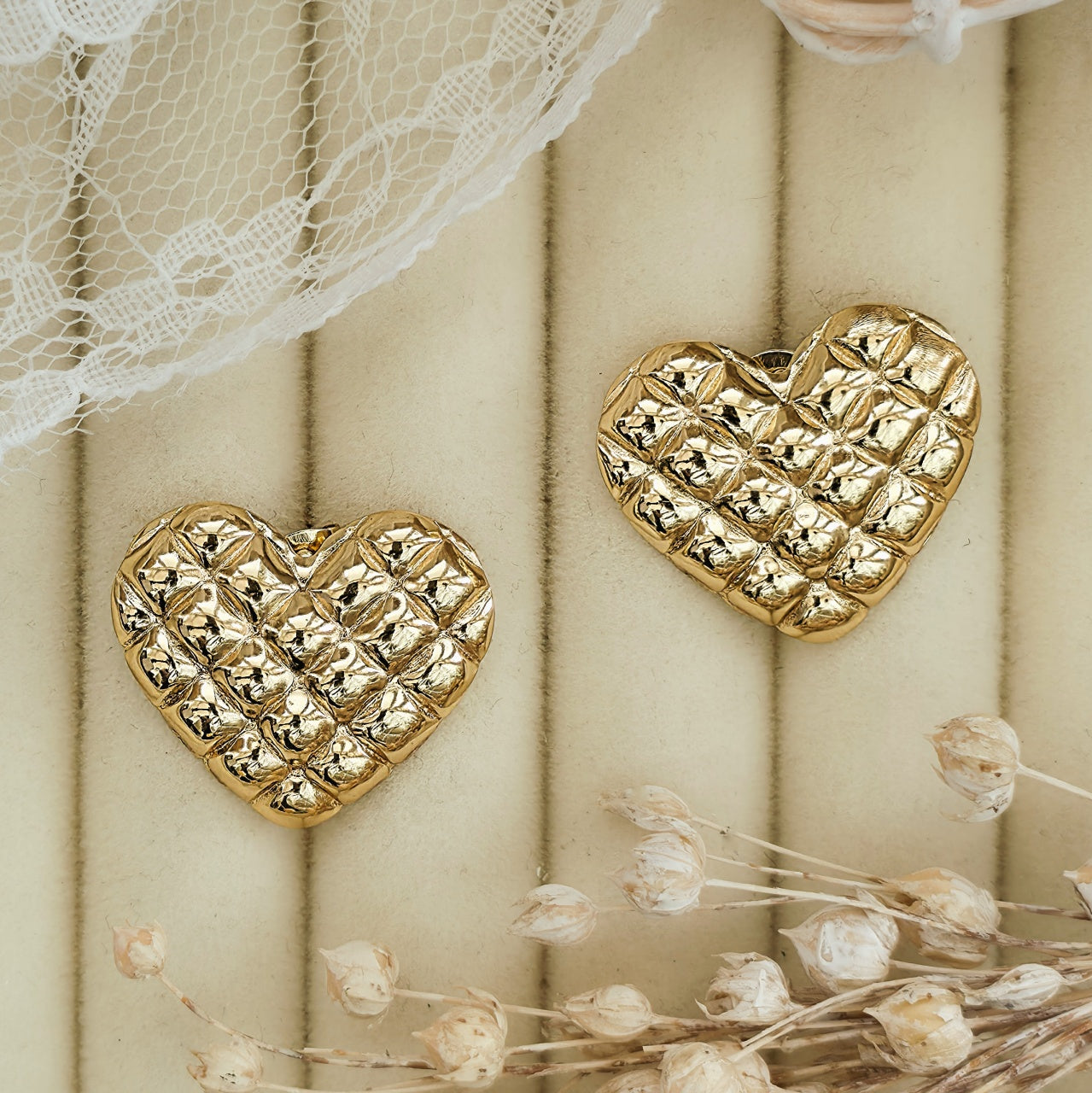 Cercei Inimioară din Oțel Inoxidabil - Hipoalergenici