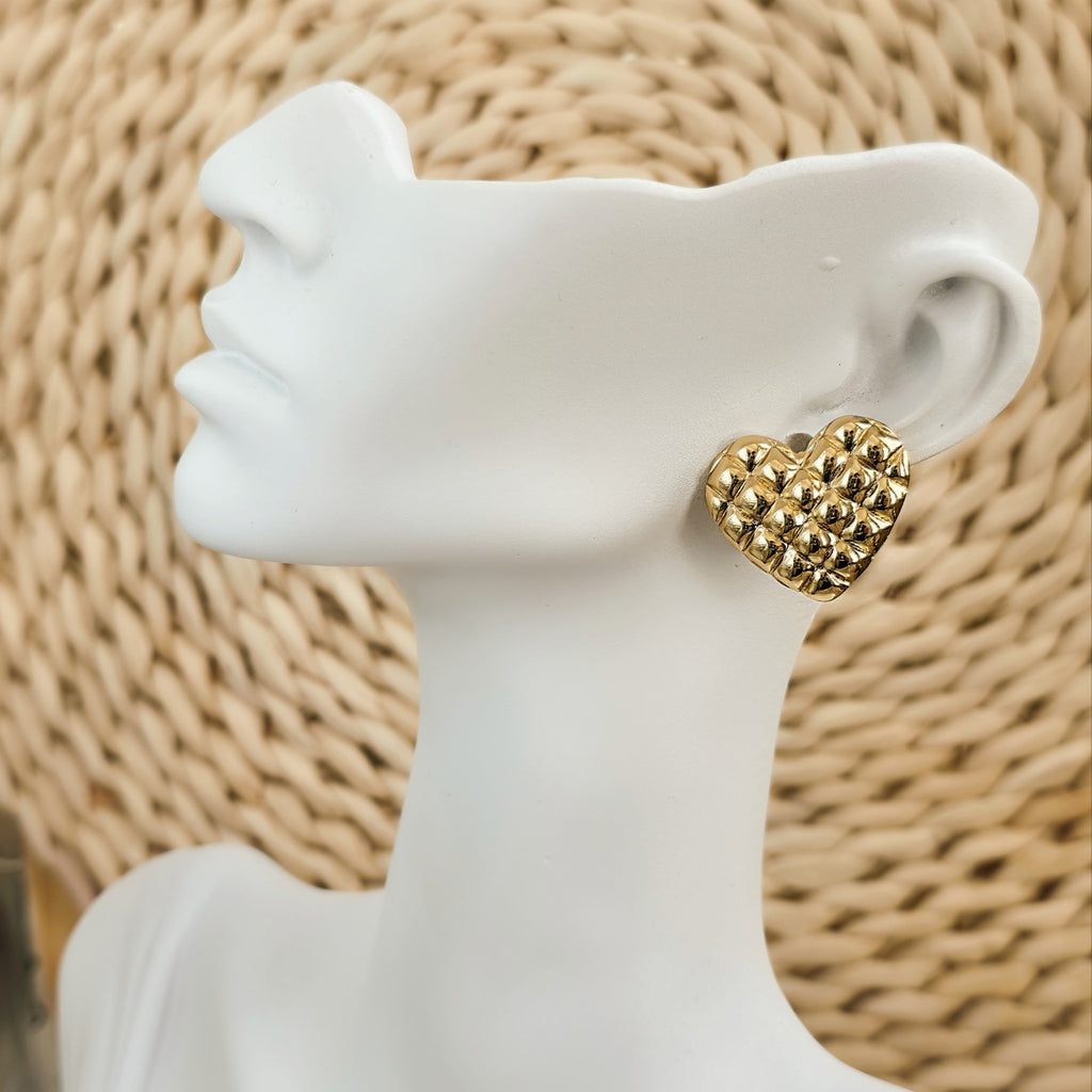 Cercei Inimioară din Oțel Inoxidabil - Hipoalergenici