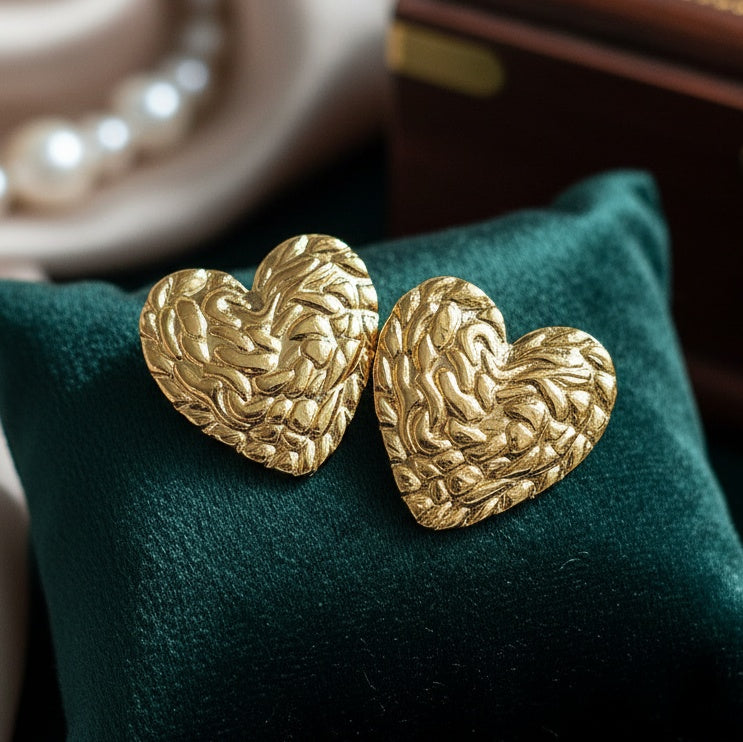 Cercei Inimioară din Oțel Inoxidabil - Hipoalergenici