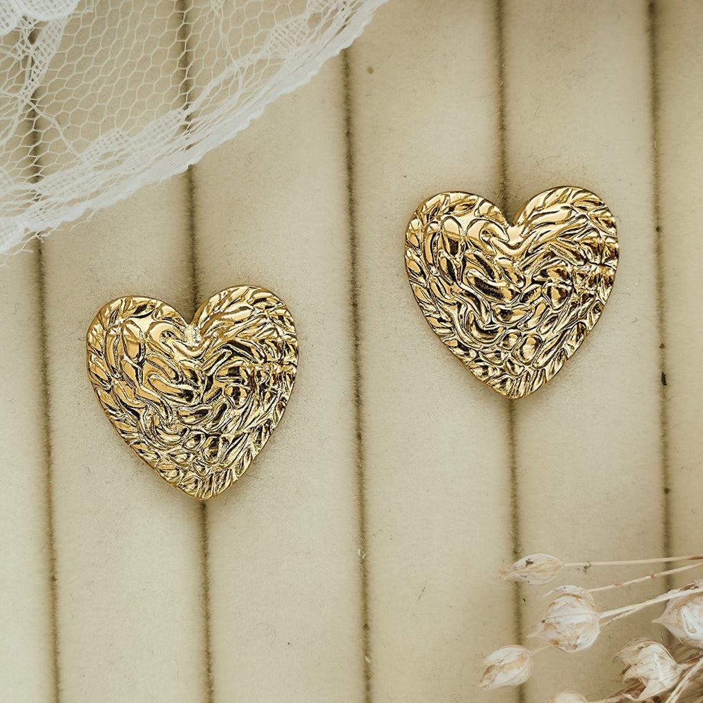 Cercei Inimioară din Oțel Inoxidabil - Hipoalergenici