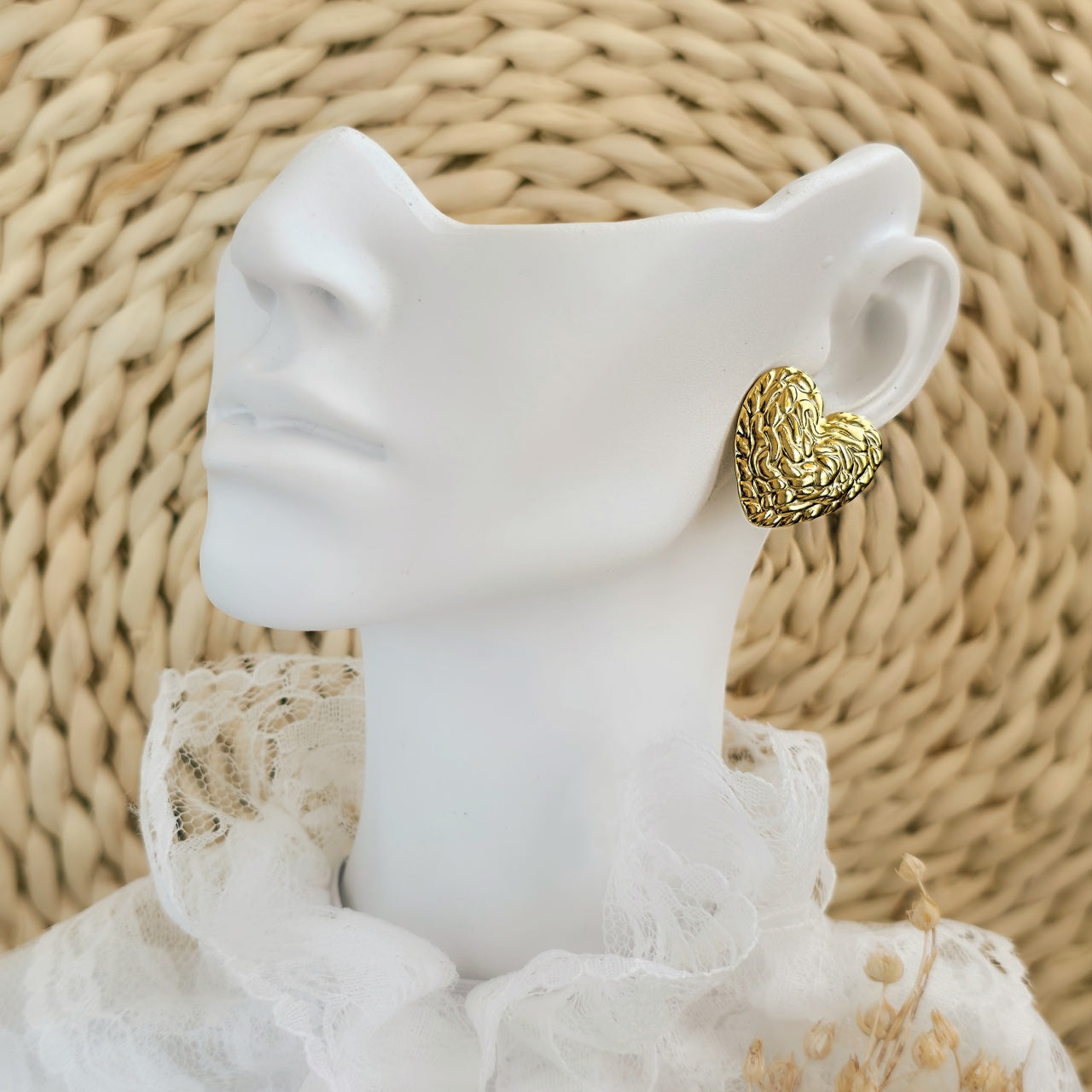 Cercei Inimioară din Oțel Inoxidabil - Hipoalergenici