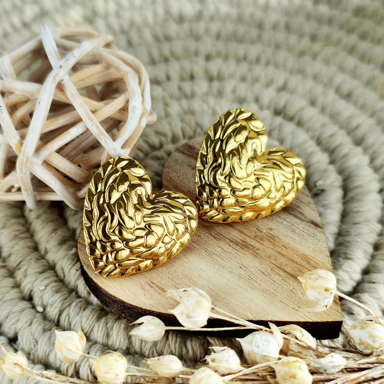 Cercei Inimioară din Oțel Inoxidabil - Hipoalergenici - CM1868