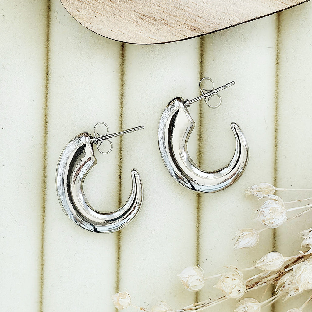 Cercei Creolă groasă deschisă din Oțel Inoxidabil - Hipoalergenici