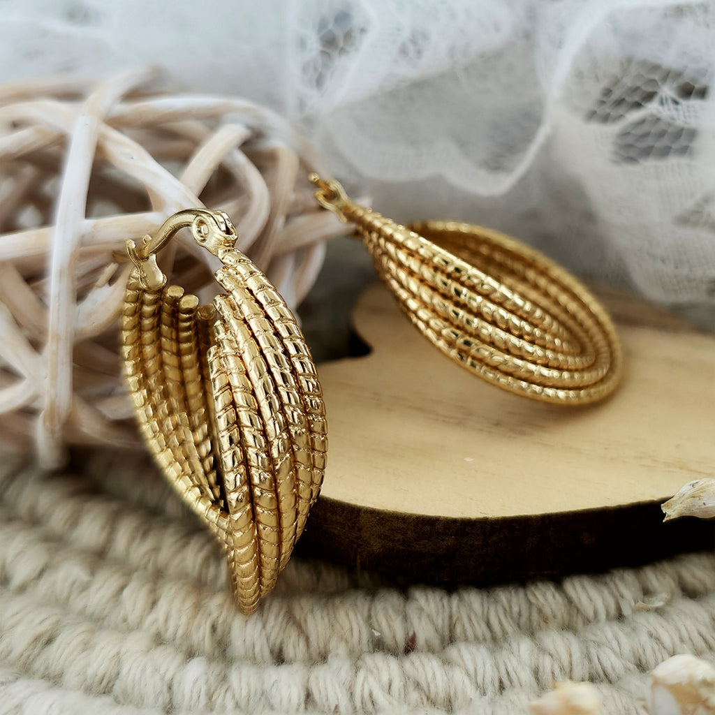 Cercei Creolă împletită din Oțel Inoxidabil - Hipoalergenici