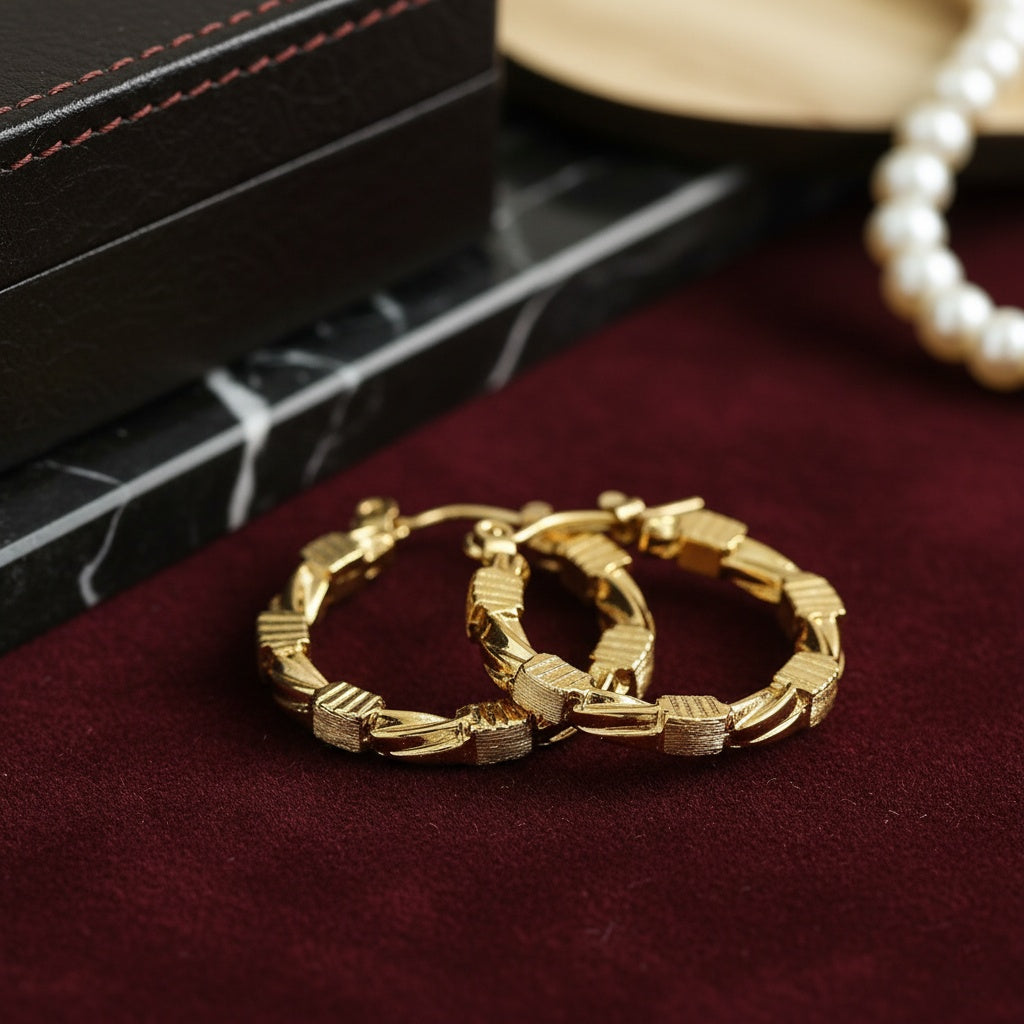 Cercei Creolă împletită din Oțel Inoxidabil - Hipoalergenici