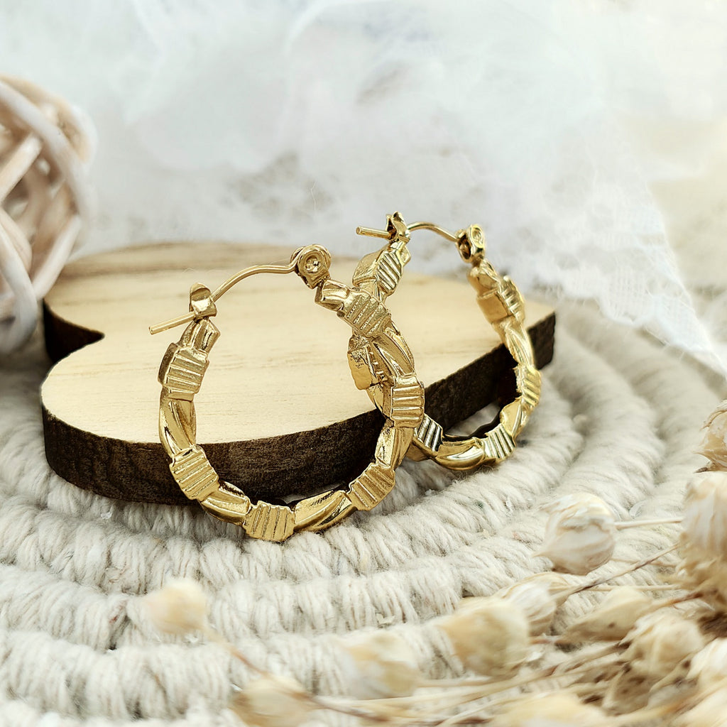 Cercei Creolă împletită din Oțel Inoxidabil - Hipoalergenici