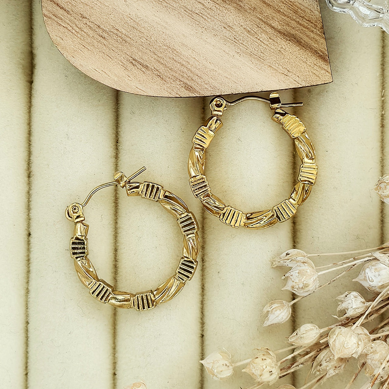 Cercei Creolă împletită din Oțel Inoxidabil - Hipoalergenici