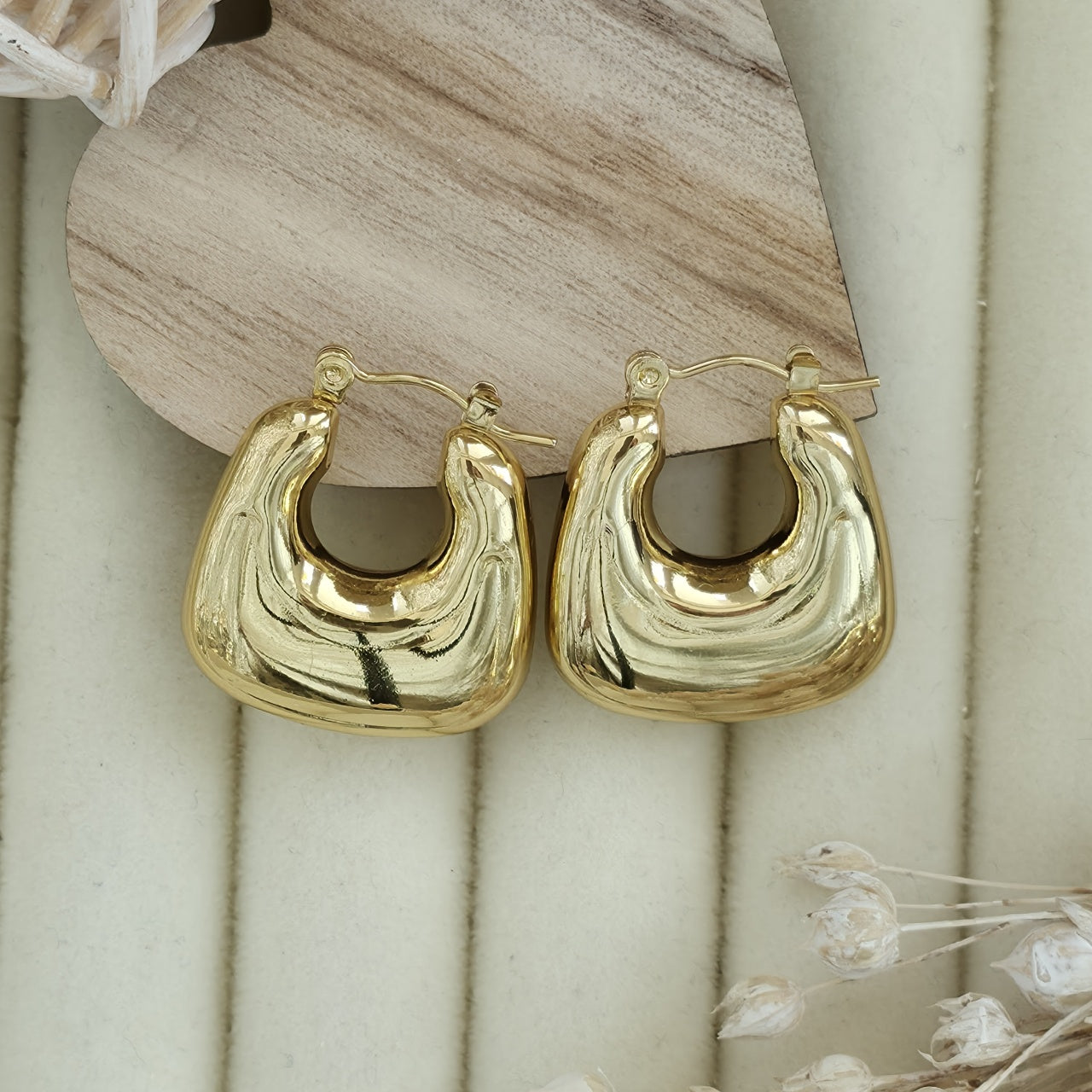 Cercei Creolă bombată din Oțel Inoxidabil - Hipoalergenici