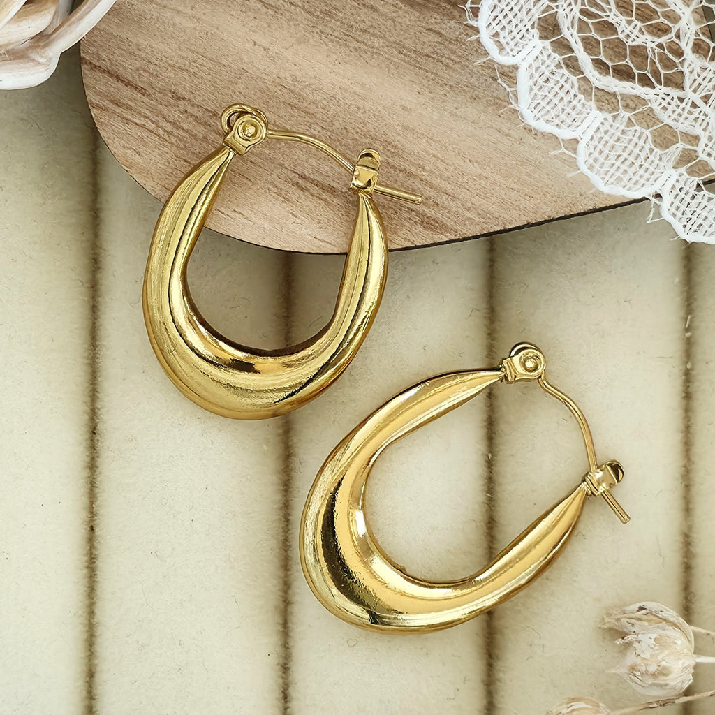 Cercei Creolă ovală Oțel Inoxidabil 2.8 cm - Hipoalergenici