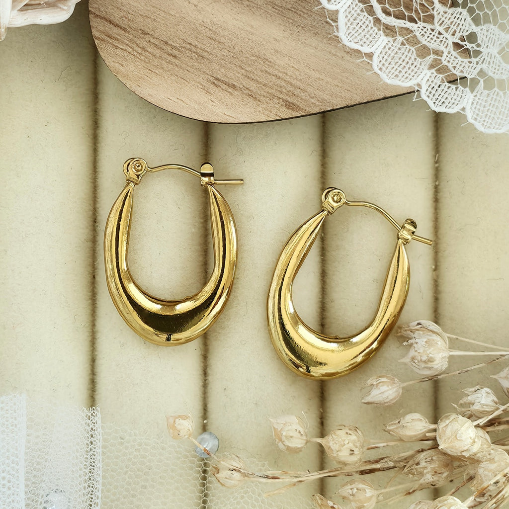 Cercei Creolă ovală Oțel Inoxidabil 2.8 cm - Hipoalergenici